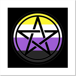 Large Print Pentacle LGBT Flag Nonbinary Posters and Art